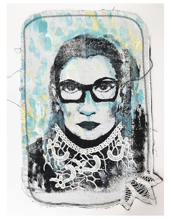 JMCHO Icons: Mounted RBG silk screened and embellished portrait
