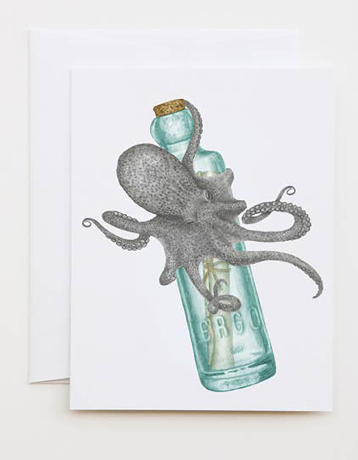 lecanotrouge: Octopus Notecard